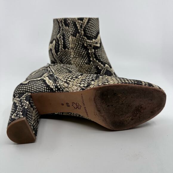 Loeffler Randall Faux Snakeskin Ankle Boots WMN US6.5 Block Heel Zippered Bootie - Picture 6 of 6